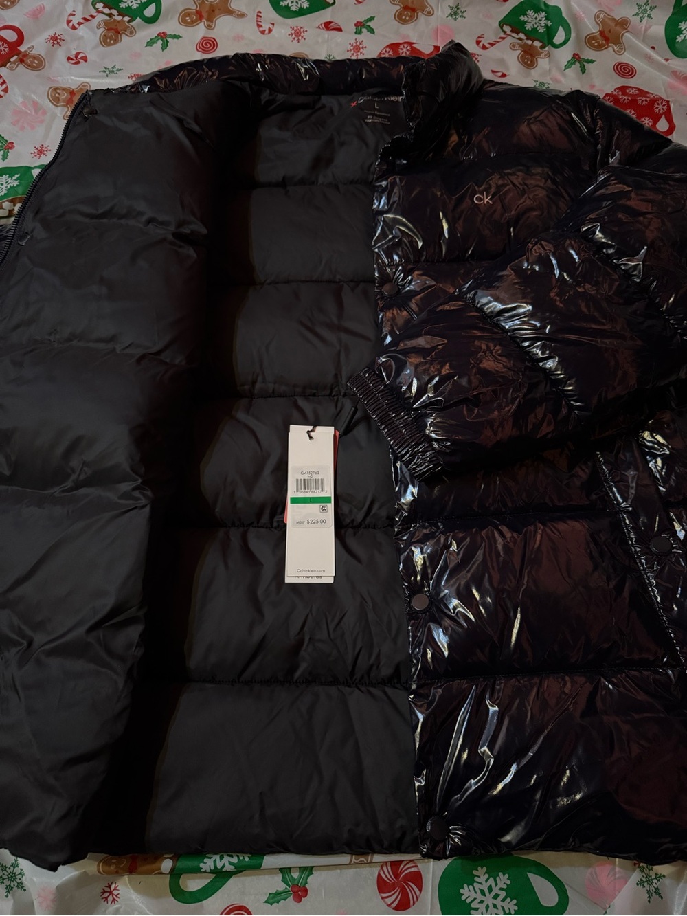 Calvin Klein Shiny Black Quilted Puffer Jacket
